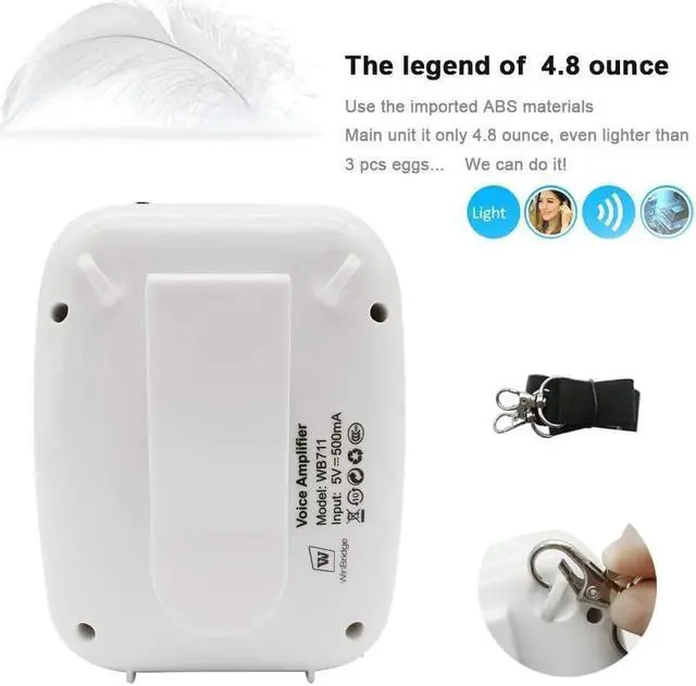 Alt view image 5 of 7 - BONAEVER Portable Voice Amplifier with Headset Microphone Personal Speaker Mic Rechargeable Ultralight for Teachers Elderly Tour Guides Coaches Presentations Chri Standmas Gift Teacher