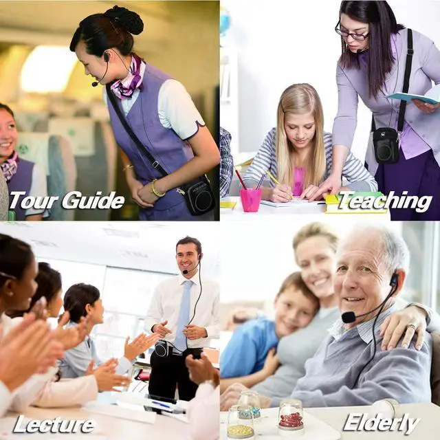 Alt view image 3 of 7 - BONAEVER Portable Voice Amplifier with Headset Microphone Personal Speaker Mic Rechargeable Ultralight for Teachers Elderly Tour Guides Coaches Presentations Chri Standmas Gift Teacher