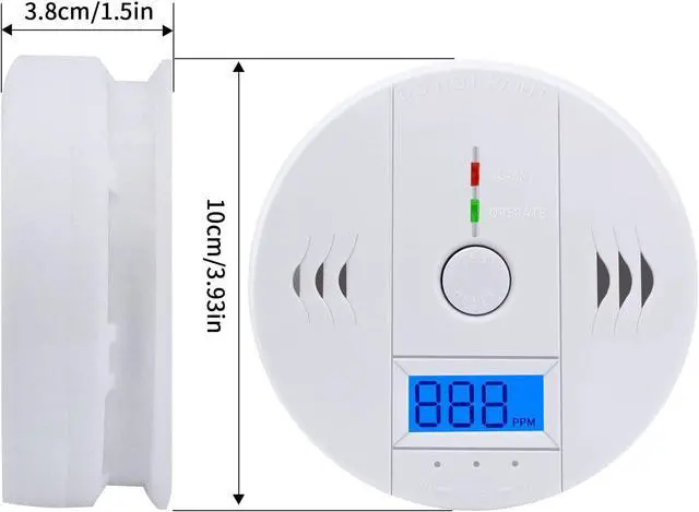 Alt view image 3 of 6 - BONAEVER Carbon Monoxide Detector Digital Display Carbon Monoxide Alarm Electronic Equipment Power Detection Equipment Alarm Clock Warning Comply with UL2034
