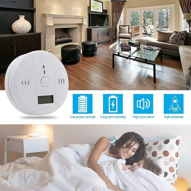 Alt view image 5 of 6 - BONAEVER Carbon Monoxide Detector Digital Display Carbon Monoxide Alarm Electronic Equipment Power Detection Equipment Alarm Clock Warning Comply with UL2034