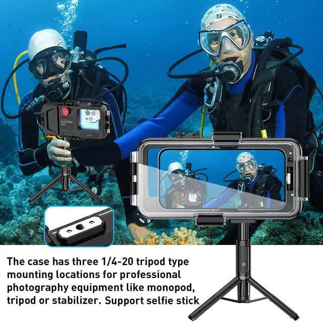 Alt view image 3 of 7 - Waterproof Phone Protective Case for iPhone, 98FT/30M Underwater Photography Housing for Deep Sea Diving,Snorkeling,Surfing,Swimming,Water Sports for iPhone 14/13/Pro/Pro Max/Mini/12/11/XR/XS/MAX/8