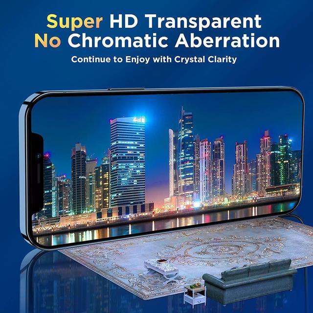 Alt view image 6 of 7 - BONAEVER 3 Pack Tempered Glass Screen Protector Compatible with iPhone 13 Pro 6.1 inch with 3 Pack Camera Lens Protector [9H Hardness] [Scratch Resi Standant] [Easy In Standallation]