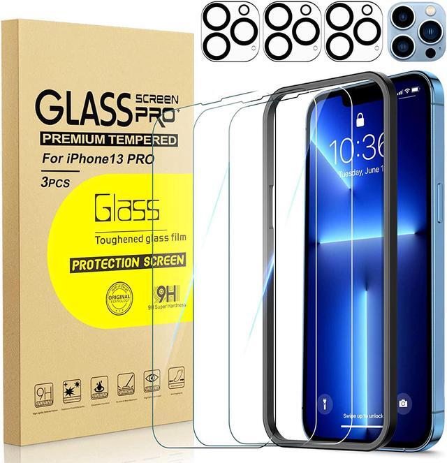 Main image of BONAEVER 3 Pack Tempered Glass Screen Protector Compatible with iPhone 13 Pro 6.1 inch with 3 Pack Camera Lens Protector [9H Hardness] [Scratch Resi Standant] [Easy In Standallation]