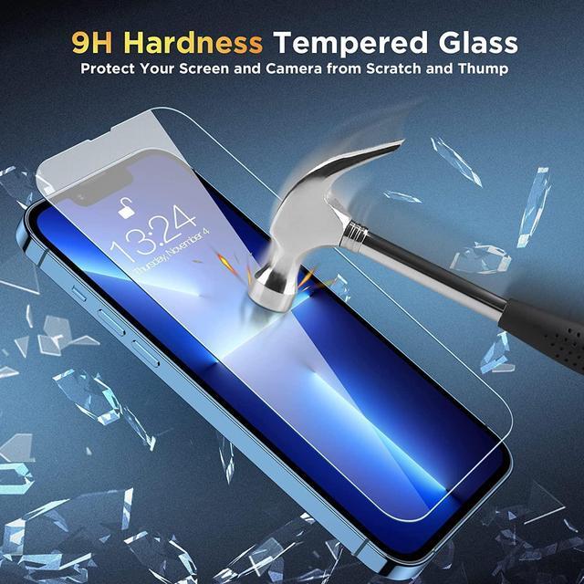 Alt view image 7 of 7 - BONAEVER 3 Pack Tempered Glass Screen Protector Compatible with iPhone 13 Pro 6.1 inch with 3 Pack Camera Lens Protector [9H Hardness] [Scratch Resi Standant] [Easy In Standallation]