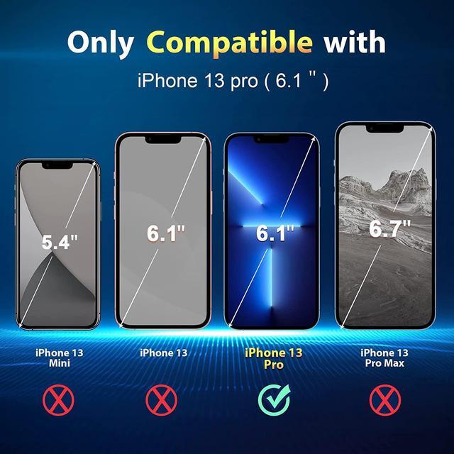 Alt view image 2 of 7 - BONAEVER 3 Pack Tempered Glass Screen Protector Compatible with iPhone 13 Pro 6.1 inch with 3 Pack Camera Lens Protector [9H Hardness] [Scratch Resi Standant] [Easy In Standallation]