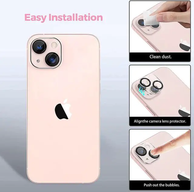 Alt view image 2 of 6 - BONAEVER 3 Pack Tempered Glass Screen Protector Compatible with iPhone 13 Mini 5.4 inch with 3 Pack Camera Lens Protector [9H Hardness] [Scratch Resi Standant] [Easy In Standallation]