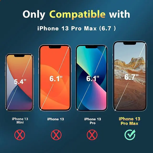 Alt view image 2 of 7 - BONAEVER 3 Pack Tempered Glass Screen Protector Compatible with iPhone 13 Pro Max 6.7 inch with 3 Pack Camera Lens Protector [9H Hardness] [Scratch Resi Standant] [Easy In Standallation]