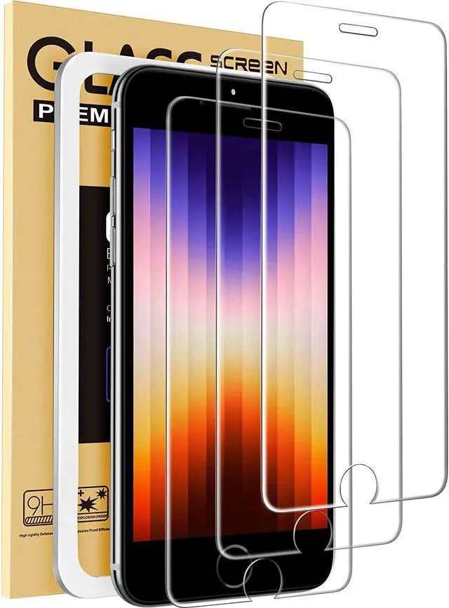 Main image of BONAEVER 3-Pack Tempered Glass Screen Protector for iPhone 7 / iPhone 8 / iPhone SE 4.7 inch [Easy In Standallation Frame] [Full Coverage] [Bubble Free][Anti-Scratch][ Anti-Fingerprint]