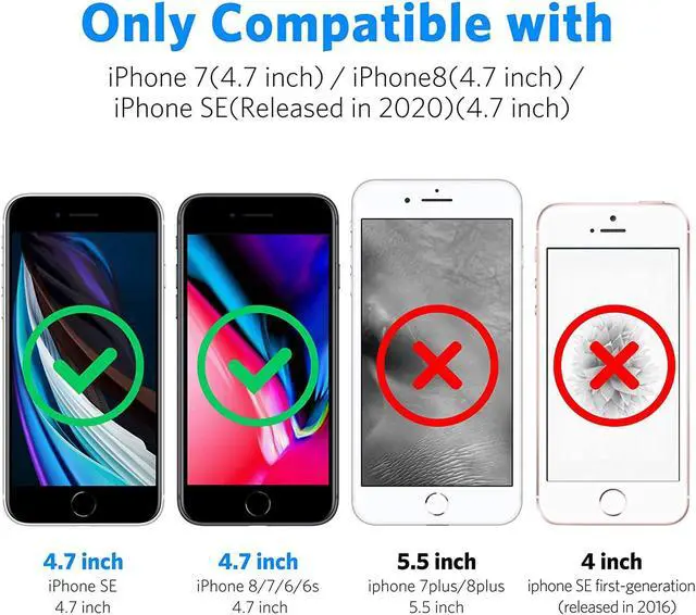 Alt view image 2 of 6 - BONAEVER 3-Pack Tempered Glass Screen Protector for iPhone 7 / iPhone 8 / iPhone SE 4.7 inch [Easy In Standallation Frame] [Full Coverage] [Bubble Free][Anti-Scratch][ Anti-Fingerprint]