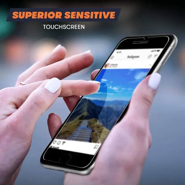 Alt view image 5 of 6 - BONAEVER 3-Pack Tempered Glass Screen Protector for iPhone 7 / iPhone 8 / iPhone SE 4.7 inch [Easy In Standallation Frame] [Full Coverage] [Bubble Free][Anti-Scratch][ Anti-Fingerprint]