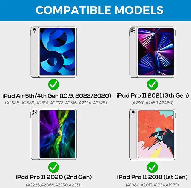 Alt view image 2 of 7 - Floating Cantilever Stand Magnetic Wireless Keyboard Case Compatible with iPad Pro 11 inch 2021 3rd & 2nd & 1st Gen / iPad Air 5th / 4th Gen 10.9, iPad Bluetooth Keyboard Case with Trackpad, Backlit