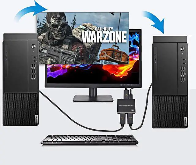 Alt view image 5 of 6 - BONAEVER Displayport Switch Bi-Directional DP 1.4 Switcher 8K@30Hz 4K@120Hz 2K@144Hz DisplayPort 1.4 Switcher Converter 2X1 or 1X2 for Multiple Source Displays