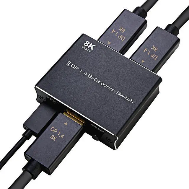 Main image of BONAEVER Displayport Switch Bi-Directional DP 1.4 Switcher 8K@30Hz 4K@120Hz 2K@144Hz DisplayPort 1.4 Switcher Converter 2X1 or 1X2 for Multiple Source Displays