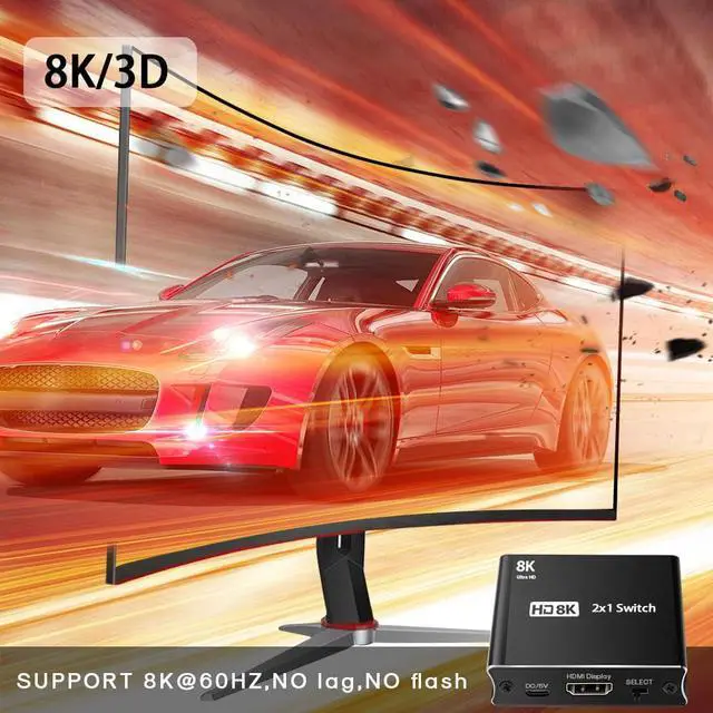 Alt view image 5 of 7 - BONAEVER HDMI 2.1 Ultra HD 8K High Speed 48Gbps Directional Switch Only 2 in 1out 8K@60Hz 4K@120Hz Converter Compatible with Xbox PS5 Projectors Monitors