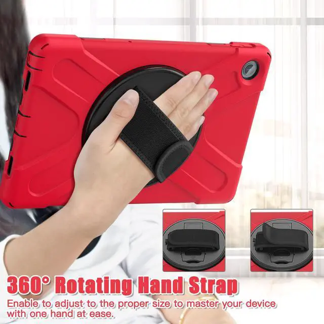 Alt view image 2 of 7 - BONAEVER For Lenovo Tab M10 Plus 3rd Gen Case 10.6 Inch with Pen Holder 360 Rotating Hand Strap/ Stand andybrid ShockProof Cover with H /Shoulder Strap Model TB-125FU/TB-128FU/TB-128XU