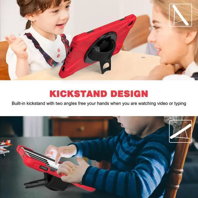 Alt view image 3 of 7 - BONAEVER For Lenovo Tab M10 Plus 3rd Gen Case 10.6 Inch with Pen Holder 360 Rotating Hand Strap/ Stand andybrid ShockProof Cover with H /Shoulder Strap Model TB-125FU/TB-128FU/TB-128XU