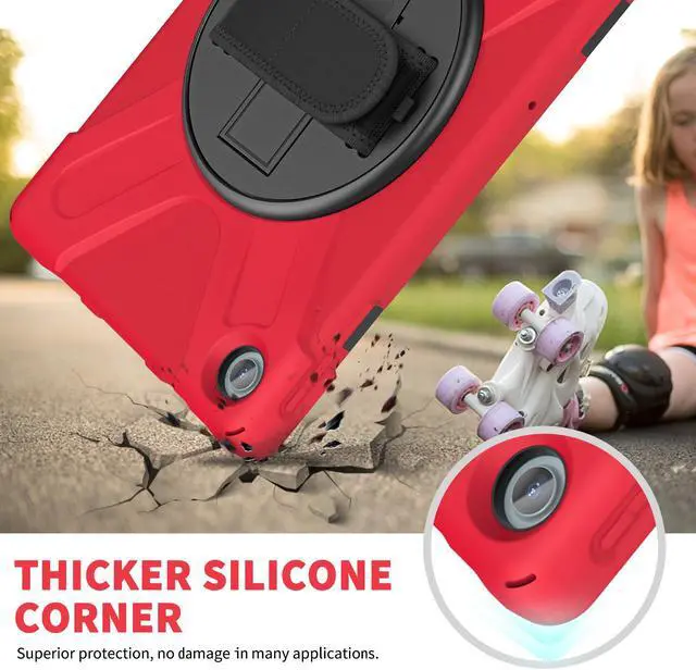 Alt view image 5 of 7 - BONAEVER For Lenovo Tab M10 Plus 3rd Gen Case 10.6 Inch with Pen Holder 360 Rotating Hand Strap/ Stand andybrid ShockProof Cover with H /Shoulder Strap Model TB-125FU/TB-128FU/TB-128XU