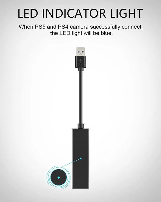Alt view image 3 of 7 - BONAEVER PS VR Adapter Cable Camera Adapter for PS5 PS4 Play Station Camera ps4 Mini Camera Adapter for PSVR Games USB3.0 PS VR on PS5 Play Station 5 Male to Female for VR Game