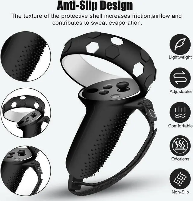 Alt view image 5 of 7 - Oculus Quest 2 Accessories, Quest 2 Face Cover, Oculus Quest 2 Controller Grips Cover ,VR Shell Cover with Protective Lens Cover and 5 Disposable Eye Cover