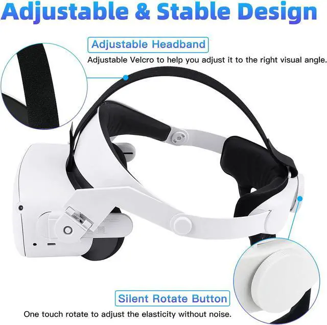Alt view image 3 of 7 - BONAEVER Head Strap for Oculus Quest 2Comefortable-Design Quest 2 Head Strap Oculus Quest 2 Accessories Replacement for Elite Strap