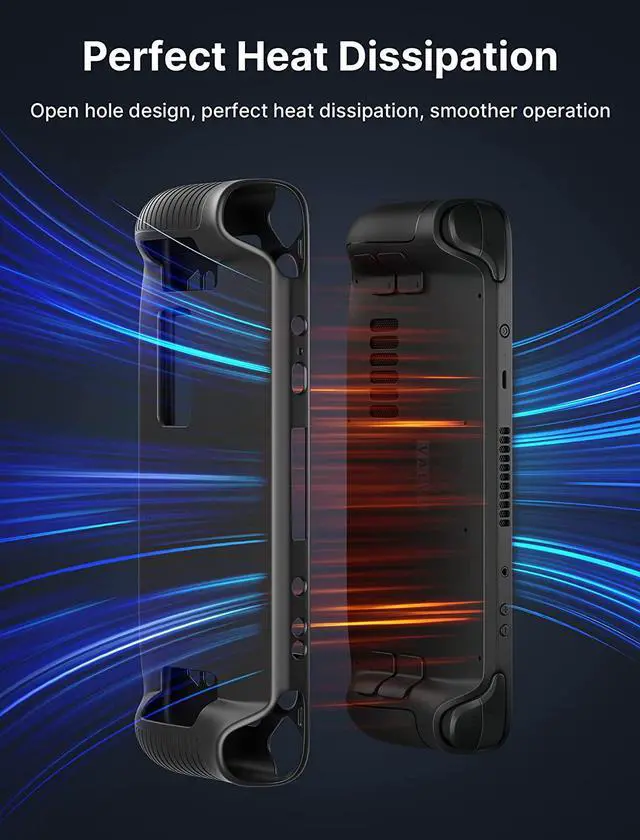 Alt view image 4 of 7 - BONAEVER Protective Case for Steam Deck Silicone Soft Cover Protector with Full Protection Shock-Absorption Anti-Scratch Design - Black