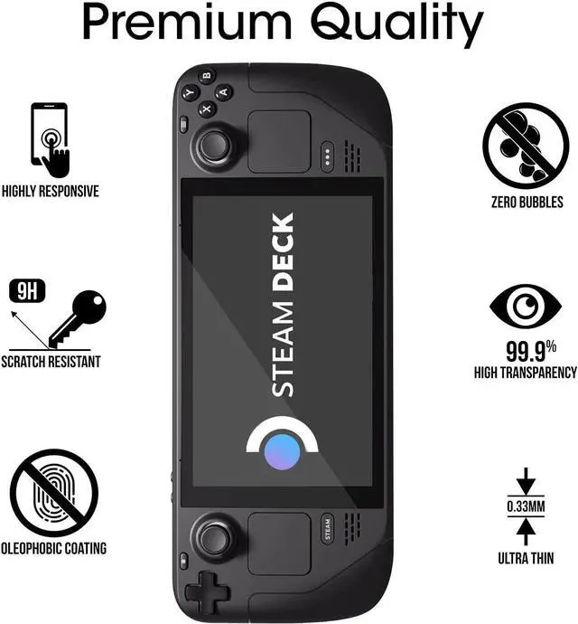 Alt view image 2 of 7 - BONAEVER 3Pcs Steam Deck Screen Protector Premium Clear Anti-Scratch Screen Protector for Steam Deck 9H HD Tempered Glass Film Compatible with Steam Deck