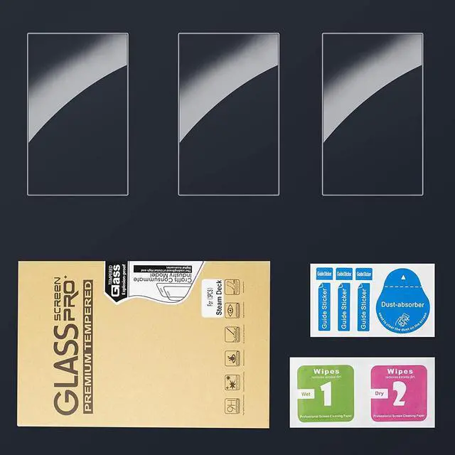 Alt view image 7 of 7 - BONAEVER 3Pcs Steam Deck Screen Protector Premium Clear Anti-Scratch Screen Protector for Steam Deck 9H HD Tempered Glass Film Compatible with Steam Deck