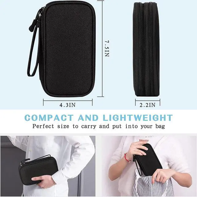 Alt view image 2 of 7 - BONAEVER Electronic Organizer Travel Cable Organizer Bag Pouch Electronic Accessories Carry Case Portable Waterproof Double Layers All-in-One Storage Bag for Cable Cord Charger Phone Earphone Black