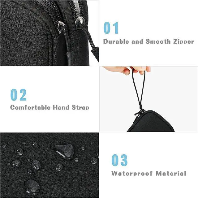 Alt view image 4 of 7 - BONAEVER Electronic Organizer Travel Cable Organizer Bag Pouch Electronic Accessories Carry Case Portable Waterproof Double Layers All-in-One Storage Bag for Cable Cord Charger Phone Earphone Black