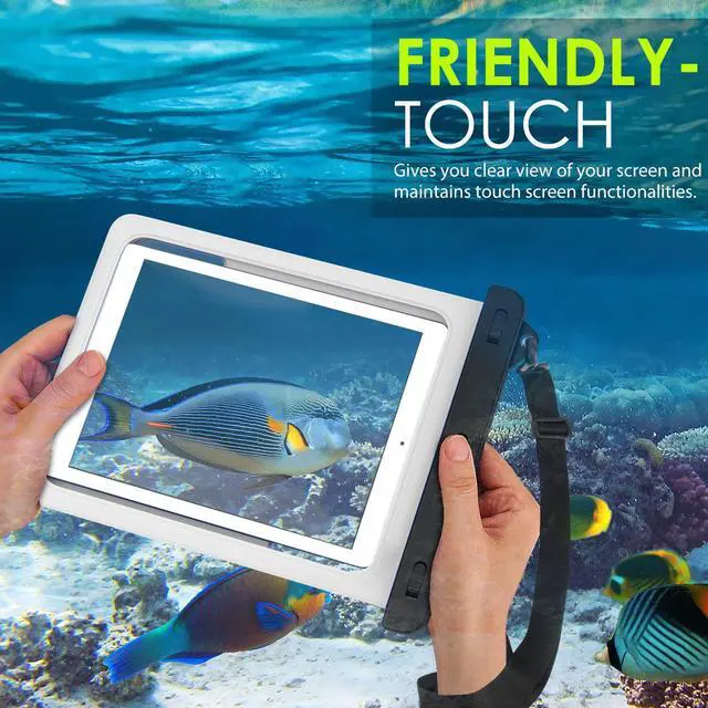 Alt view image 2 of 7 - BONAEVER Waterproof Case Pouch Dry Bag for iPad Mini 6 iPad 9 iPad 9.7 6/5/4/3/2 iPad Pro 9.7 iPad Air 5 10.9/3/2 Samsung Tab S4/ S3/ S2/Tab A 9.7 Galaxy Note 8 Tab E 9.6 White