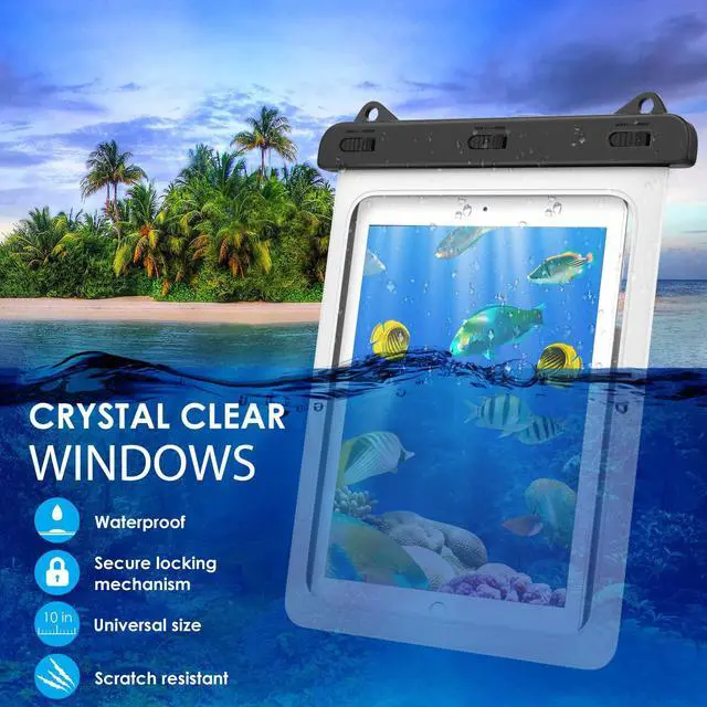 Alt view image 3 of 7 - BONAEVER Waterproof Case Pouch Dry Bag for iPad Mini 6 iPad 9 iPad 9.7 6/5/4/3/2 iPad Pro 9.7 iPad Air 5 10.9/3/2 Samsung Tab S4/ S3/ S2/Tab A 9.7 Galaxy Note 8 Tab E 9.6 White