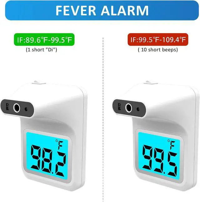 Alt view image 6 of 7 - BONAEVER Wall Thermometer with Stand Infrared Forehead Wall Mounted Thermometer with Tripod Bluetooth Non-Contact Instant Reading Digital Temperature Detector