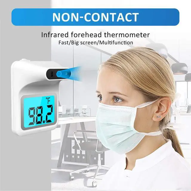 Alt view image 7 of 7 - BONAEVER Wall Thermometer with Stand Infrared Forehead Wall Mounted Thermometer with Tripod Bluetooth Non-Contact Instant Reading Digital Temperature Detector
