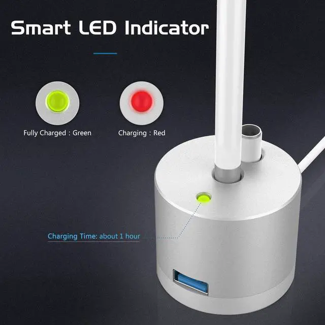 Alt view image 2 of 7 - Charging Stand Compatible for Apple Pencil,Portable Desktop Fast Charging Station Charger Dock Pen Holder for Apple iPad Pro Pencil/Pen iPad Pro 12.9 10.5 9.7, iPad 10.2 2019 2021