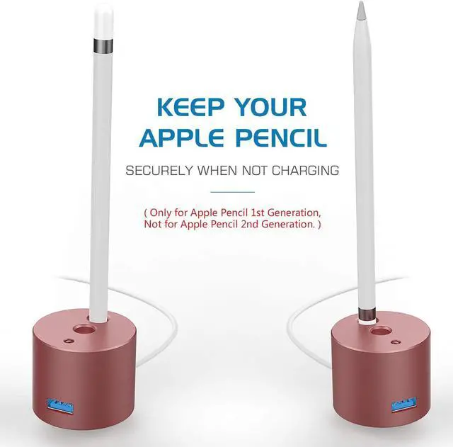 Alt view image 5 of 7 - Charging Stand Compatible for Apple Pencil,Portable Desktop Fast Charging Station Charger Dock Pen Holder for Apple iPad Pro Pencil/Pen iPad Pro 12.9 10.5 9.7, iPad 10.2 2019 2021 Pink