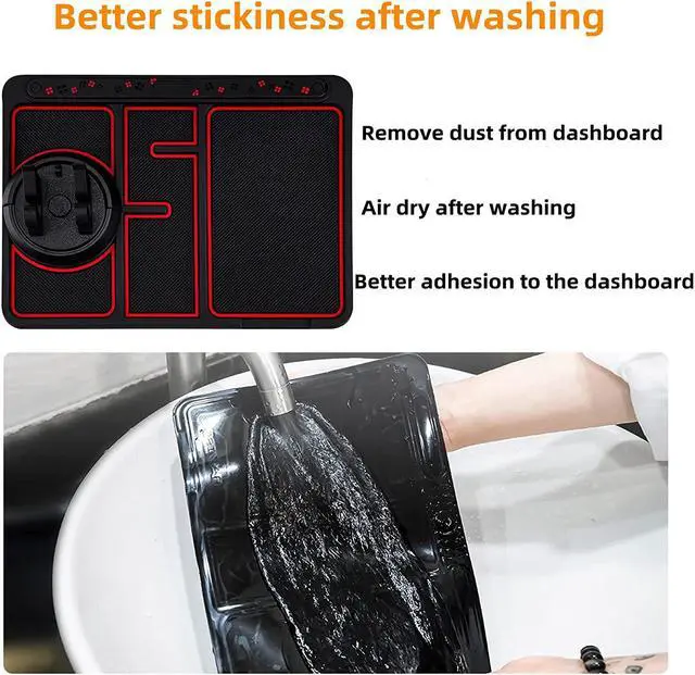Alt view image 5 of 7 - BONAEVER Non-Slip Phone Pad for 4-in-1 Car Car Dashboard Phone Mat with Temporary Car Parking Card Number Plate Aromatherapy Anti-Shake Pad Universal Phone Holder