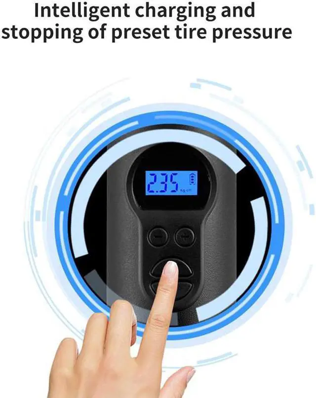 Alt view image 4 of 7 - BONAEVER Portable Electric Tyre Pump Car 12V Air Pump Tire Inflator Wireless Tyre Inflator for Car Motorcycle Bike Balls