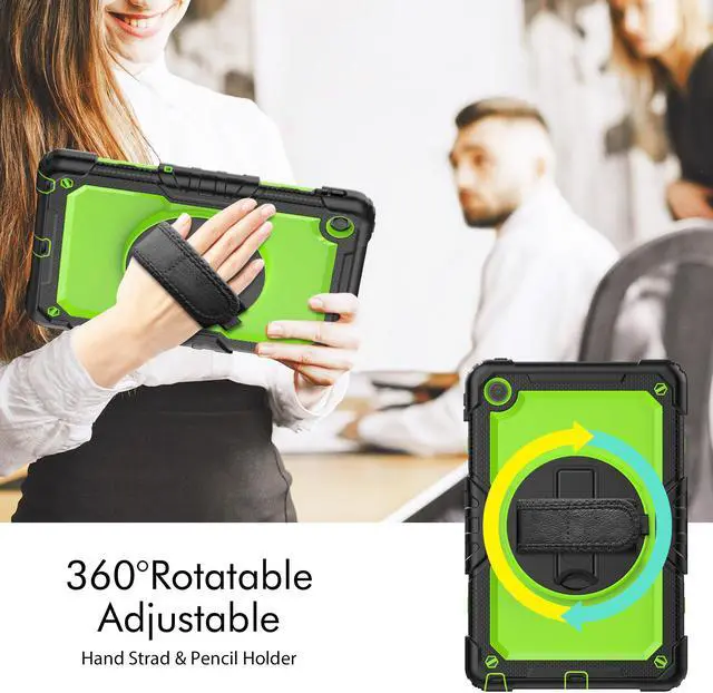 Alt view image 3 of 7 - BONAEVER Case for Lenovo Tab M10 Plus 3rd Gen 10.6 inch 2022 Model TB-125FU/TB-128FU/TB-128XU Shockproof Cover with 360 Rotating Stand /Hand Strap Screen Protector Shoulder Strap S Pen Holder