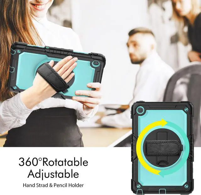 Alt view image 2 of 7 - BONAEVER Case for Lenovo Tab M10 Plus 3rd Gen 10.6 inch 2022 Model TB-125FU/TB-128FU/TB-128XU Shockproof Cover with 360 Rotating Stand /Hand Strap Screen Protector Shoulder Strap S Pen Holder
