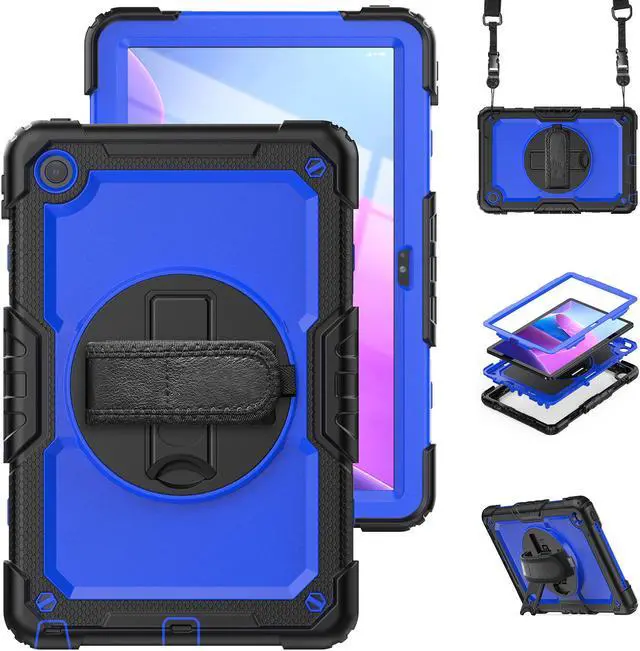 Main image of BONAEVER Case for Lenovo Tab M10 Plus 3rd Gen 10.6 inch 2022 Model TB-125FU/TB-128FU/TB-128XU Shockproof Cover with 360 Rotating Stand /Hand Strap Screen Protector Shoulder Strap S Pen Holder
