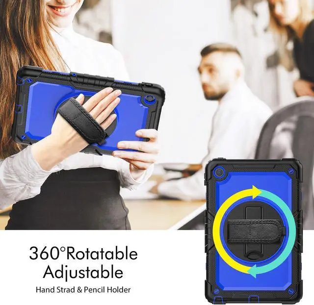 Alt view image 2 of 7 - BONAEVER Case for Lenovo Tab M10 Plus 3rd Gen 10.6 inch 2022 Model TB-125FU/TB-128FU/TB-128XU Shockproof Cover with 360 Rotating Stand /Hand Strap Screen Protector Shoulder Strap S Pen Holder