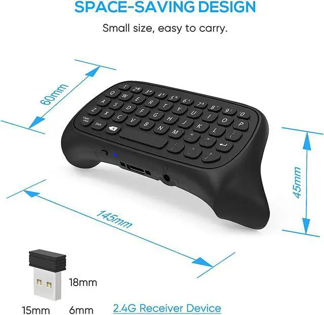 Alt view image 5 of 7 - Controller Keyboard for Xbox Series X/Series S/One/S/ Controller, MENEEA Mini Game Chatpad Keypad with Audio/3.5mm Headset Jack & 2.4Ghz Receiver Accessories for for Xbox Series X/S Game Controller