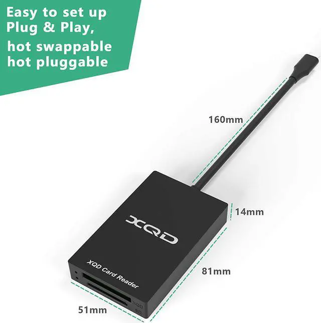 Alt view image 7 of 7 - BONAEVER XQD SD Card Reader USB C 2 in 1 Memory Card AdapterHigh Speed 5Gpbs Read & Write for XQD2.0 SD/MMC Card Reader Sony G/M Series USB Mark XQD Card Lexar 2933x/1400x USB Mark XQD C