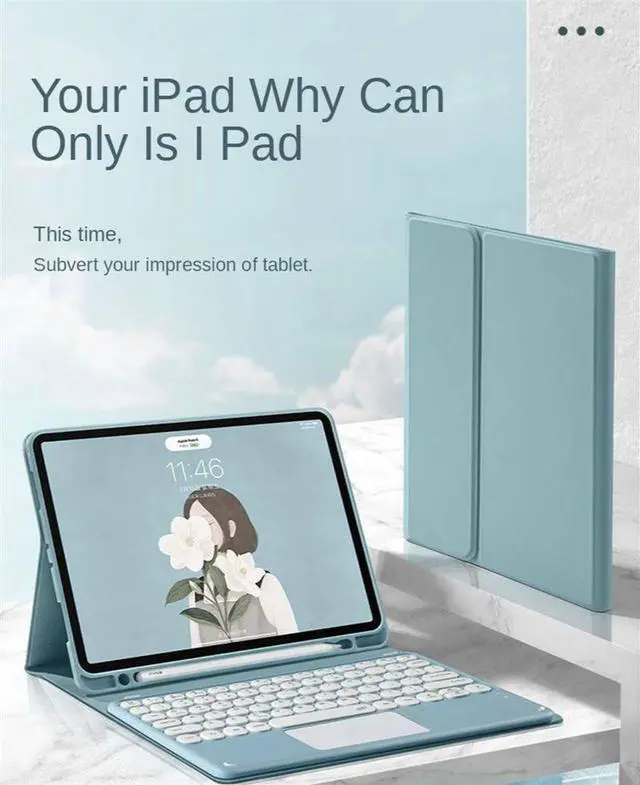 Alt view image 2 of 7 - BONAEVER Keyboard Case for iPad 10.2 inch 9th 8th 7th Generation iPad Pro Air 3 Pro 10.5 Slim Leather Cover with Touchpad Keyboard / Pencil Holder