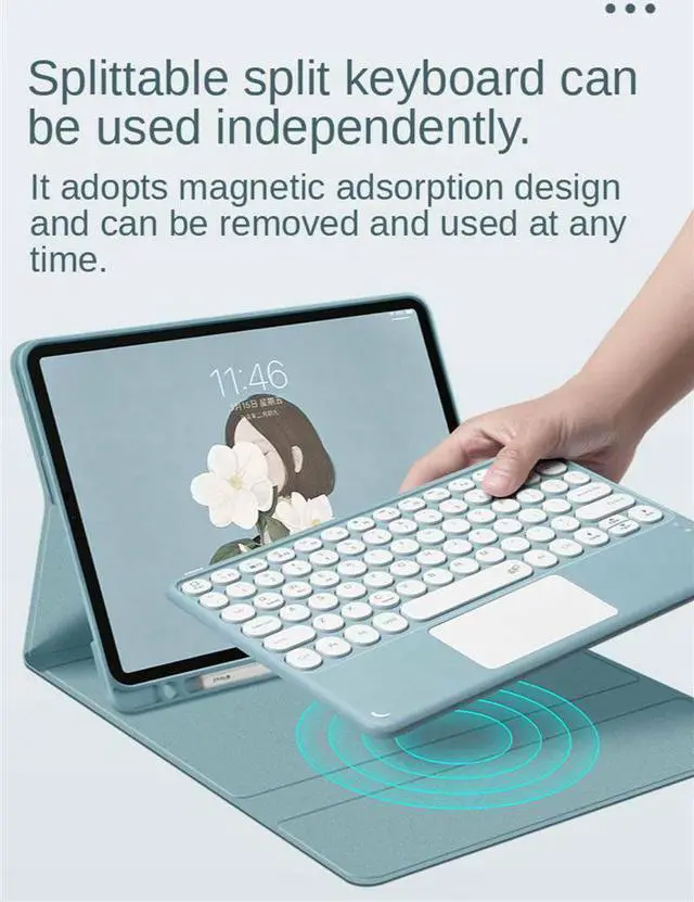 Alt view image 6 of 7 - BONAEVER Keyboard Case for iPad 9.7 inch 6th 5th Gen Pro 9.7 Air 2 &1 Slim Leather Cover with Touchpad Keyboard / Pencil Holder