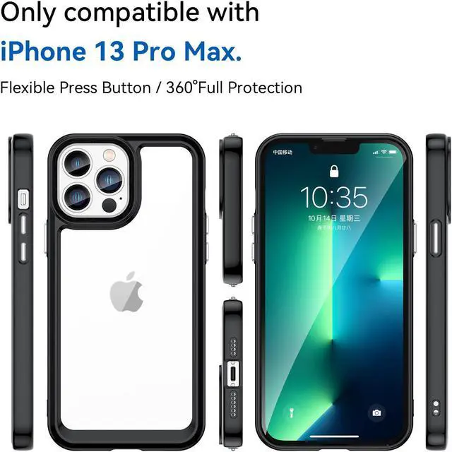 Alt view image 2 of 7 - BONAEVER Case Compatible with iPhone 13 Pro Max 6.7 inch Shockproof Phone Bumper Cover Anti-Scratch Clear Back