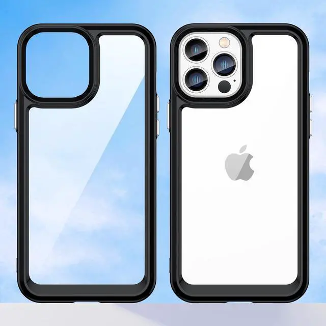 Alt view image 7 of 7 - BONAEVER Case Compatible with iPhone 13 Pro Max 6.7 inch Shockproof Phone Bumper Cover Anti-Scratch Clear Back