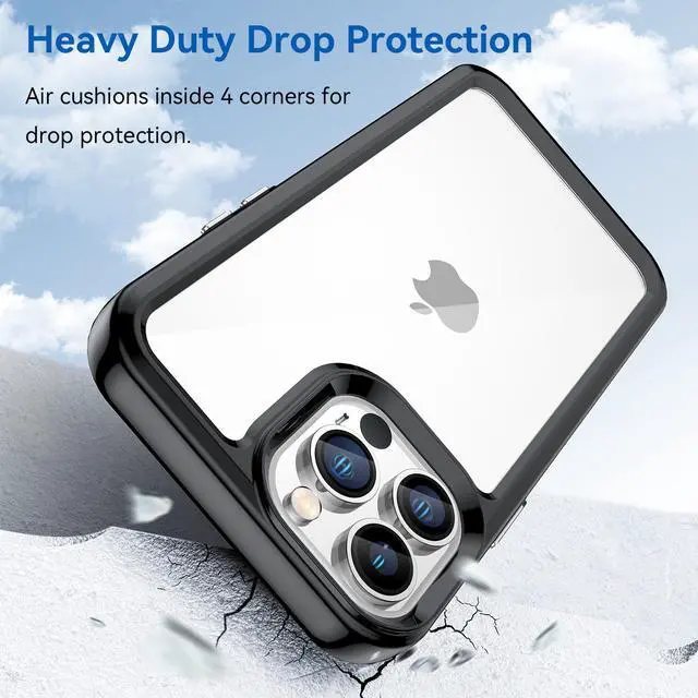 Alt view image 3 of 7 - BONAEVER Case Compatible with iPhone 13 Pro Max 6.7 inch Shockproof Phone Bumper Cover Anti-Scratch Clear Back