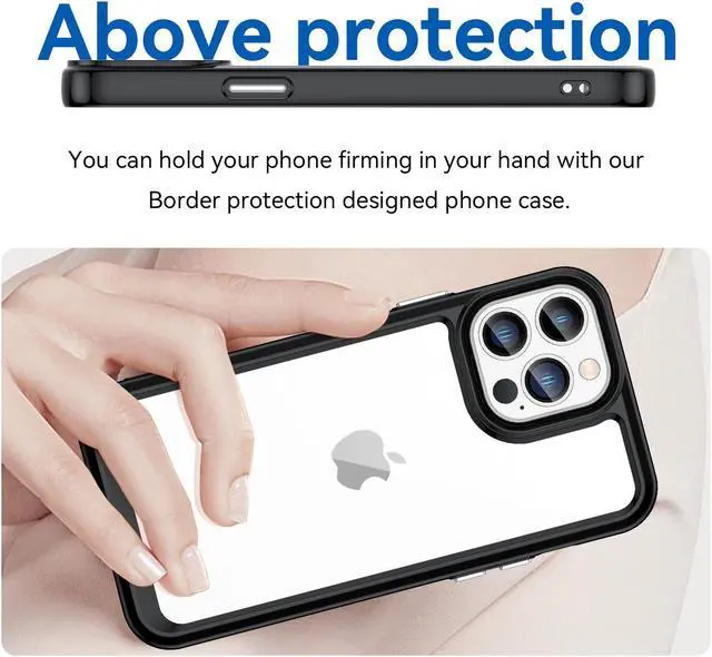 Alt view image 4 of 7 - BONAEVER Case Compatible with iPhone 13 Pro Max 6.7 inch Shockproof Phone Bumper Cover Anti-Scratch Clear Back