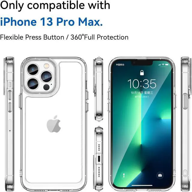 Alt view image 2 of 7 - BONAEVER Case Compatible with iPhone 13 Pro Max 6.7 inch Shockproof Phone Bumper Cover Anti-Scratch Clear Back Transparent